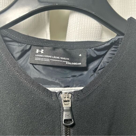 Under Armour Kids Size 4 Black Cold gear  Snow Bibs Zip Front Velcro Top - Picture 4 of 16